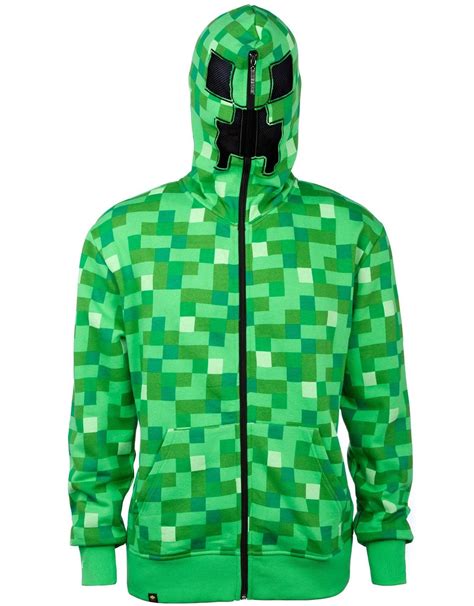 minecraft hoodie zip up|minecraft creeper hoodie with mask.